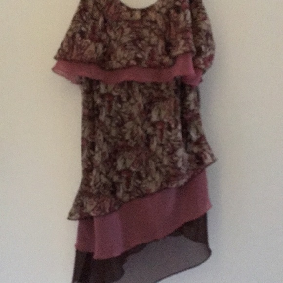 Blouse, beautiful light weight Browns and rose. - Picture 1 of 3